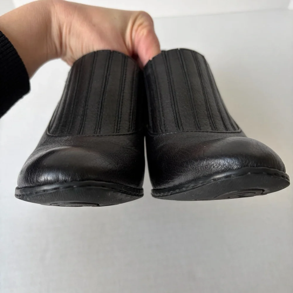 Born Crown Black Leather 3‎ Inch Heels Granny Witchy Academia Women’s 8